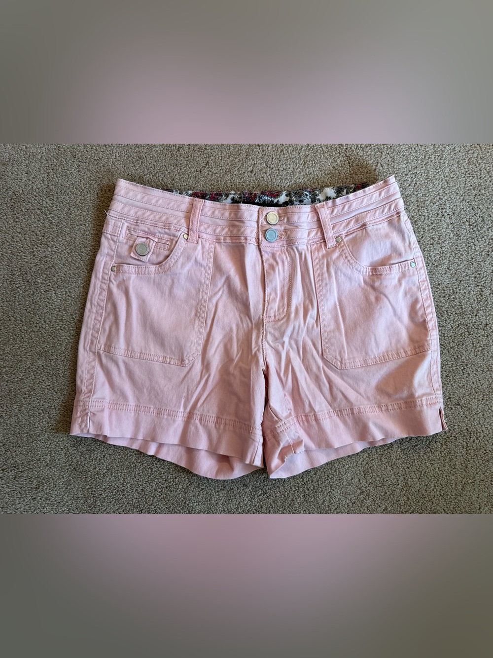 Women's Light Pink Cotton Shorts